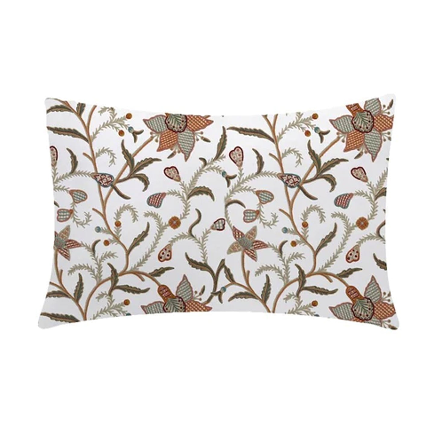 January - Set of 4 Pieces | Cotton Linen Fabric | Crewel Embroidered | Pillow/Cushion Cover Set | With or Without Insert