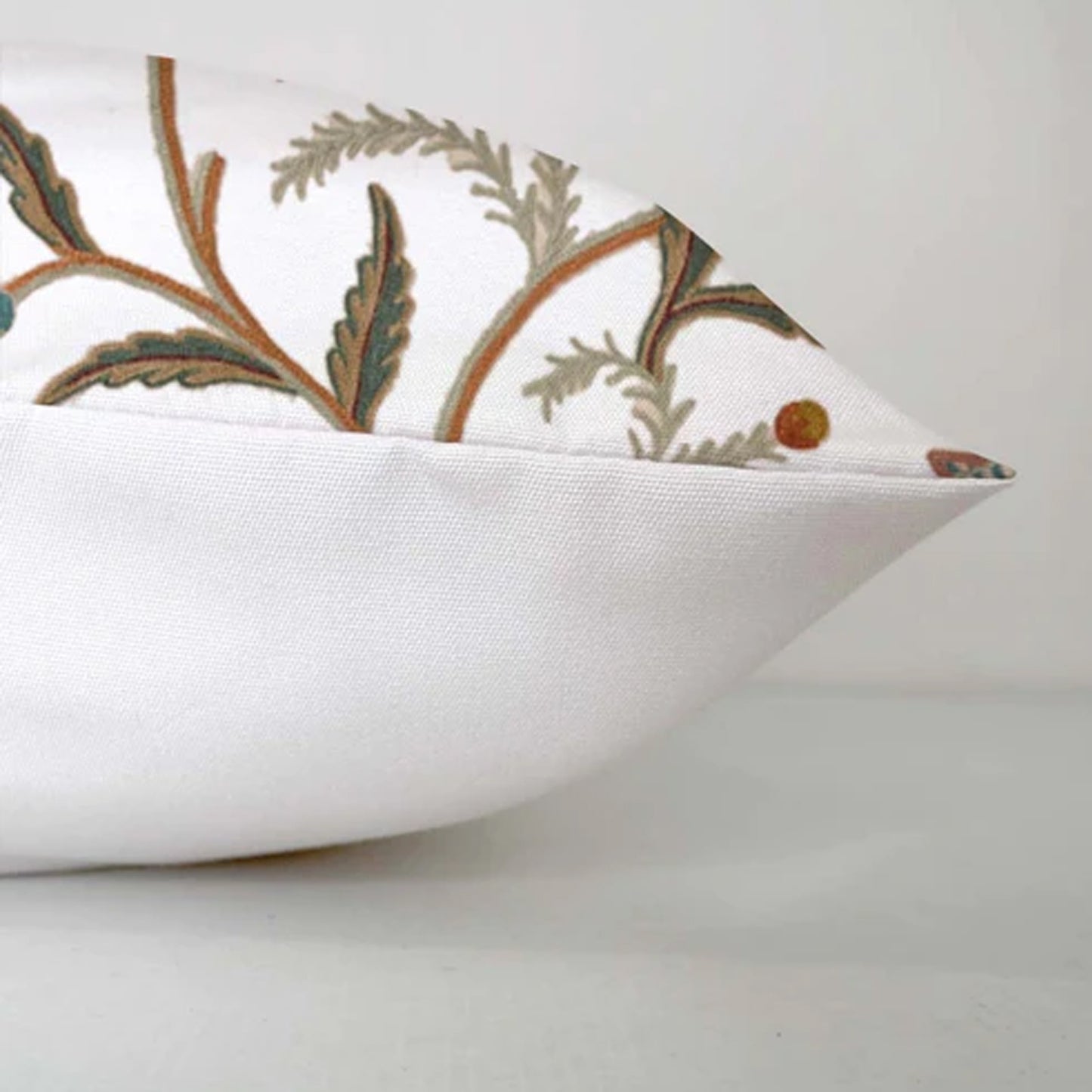 January - Set of 4 Pieces | Cotton Linen Fabric | Crewel Embroidered | Pillow/Cushion Cover Set | With or Without Insert