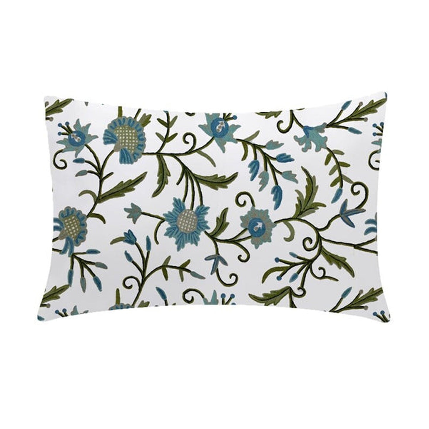 Jean  - Set of 4 Pieces | Cotton Linen Fabric | Crewel Embroidered | Pillow/Cushion Cover Set | With or Without Insert