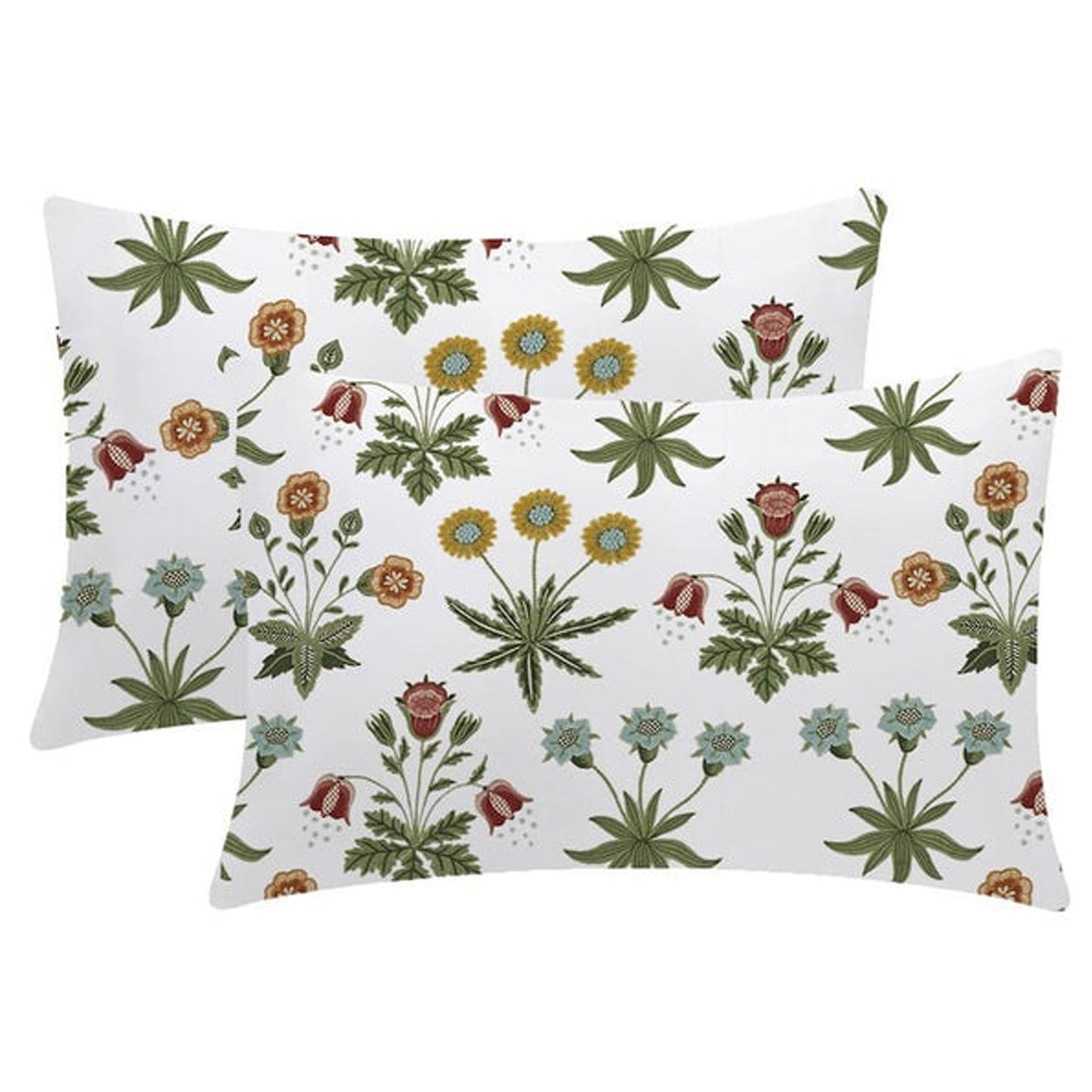 Jolie  - Set of 4 Pieces | Cotton Linen Fabric | Crewel Embroidered | Pillow/Cushion Cover Set | With or Without Insert