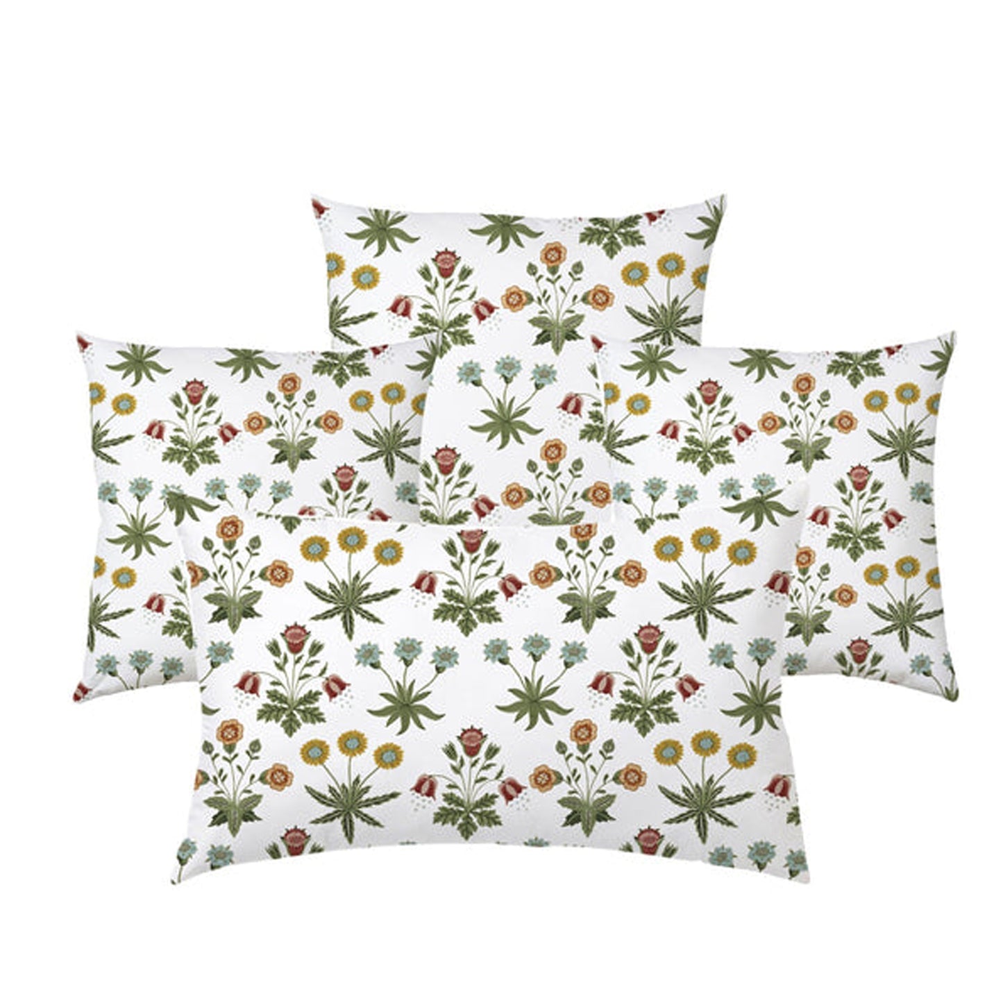 Jolie  - Set of 4 Pieces | Cotton Linen Fabric | Crewel Embroidered | Pillow/Cushion Cover Set | With or Without Insert