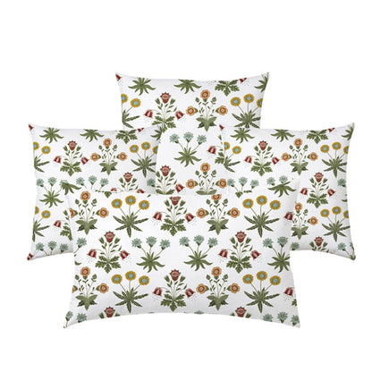 Jolie  - Set of 4 Pieces | Cotton Linen Fabric | Crewel Embroidered | Pillow/Cushion Cover Set | With or Without Insert