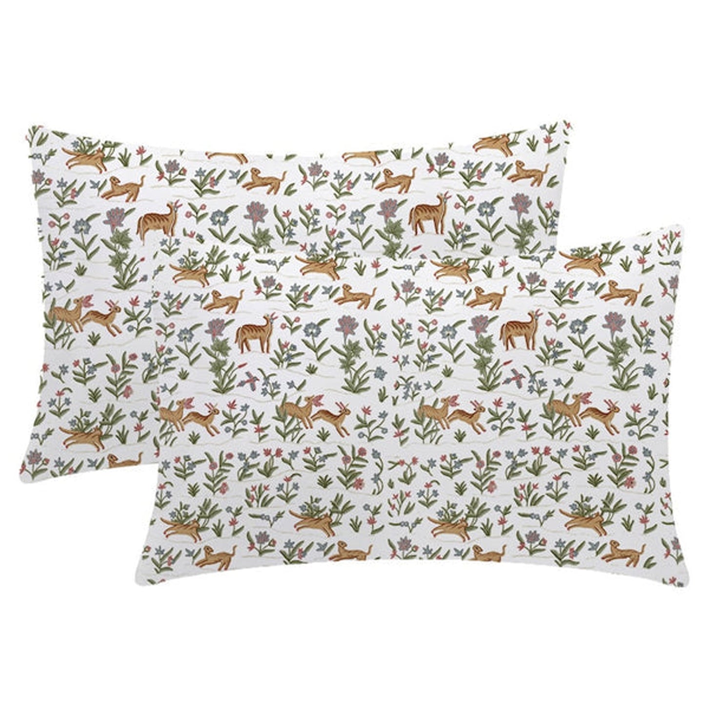 Joy - Set of 4 Pieces | Cotton Linen Fabric | Crewel Embroidered | Pillow/Cushion Cover Set | With or Without Insert