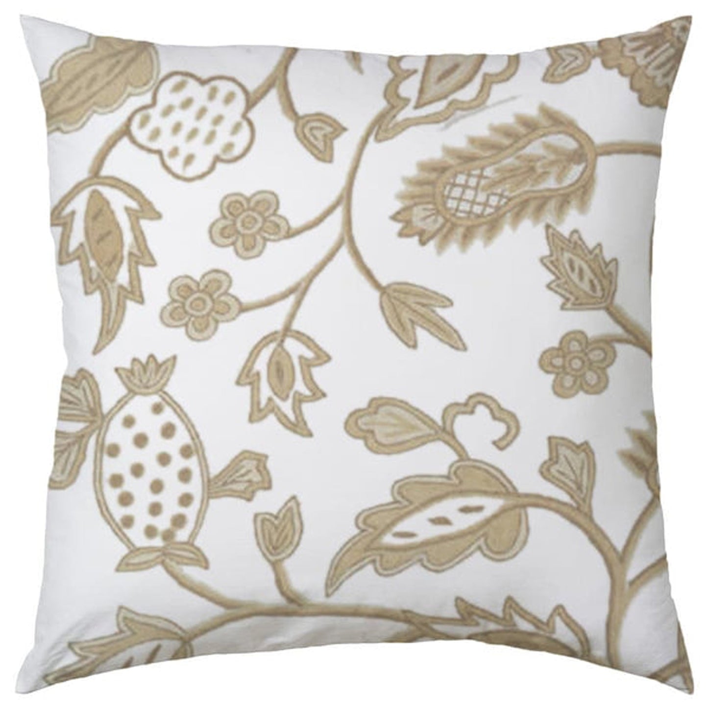 Julia - Set of 4 Pieces | Cotton Linen Fabric | Crewel Embroidered | Pillow/Cushion Cover Set | With or Without Insert