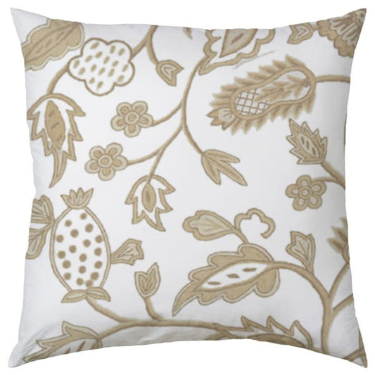 Julia - Set of 4 Pieces | Cotton Linen Fabric | Crewel Embroidered | Pillow/Cushion Cover Set | With or Without Insert