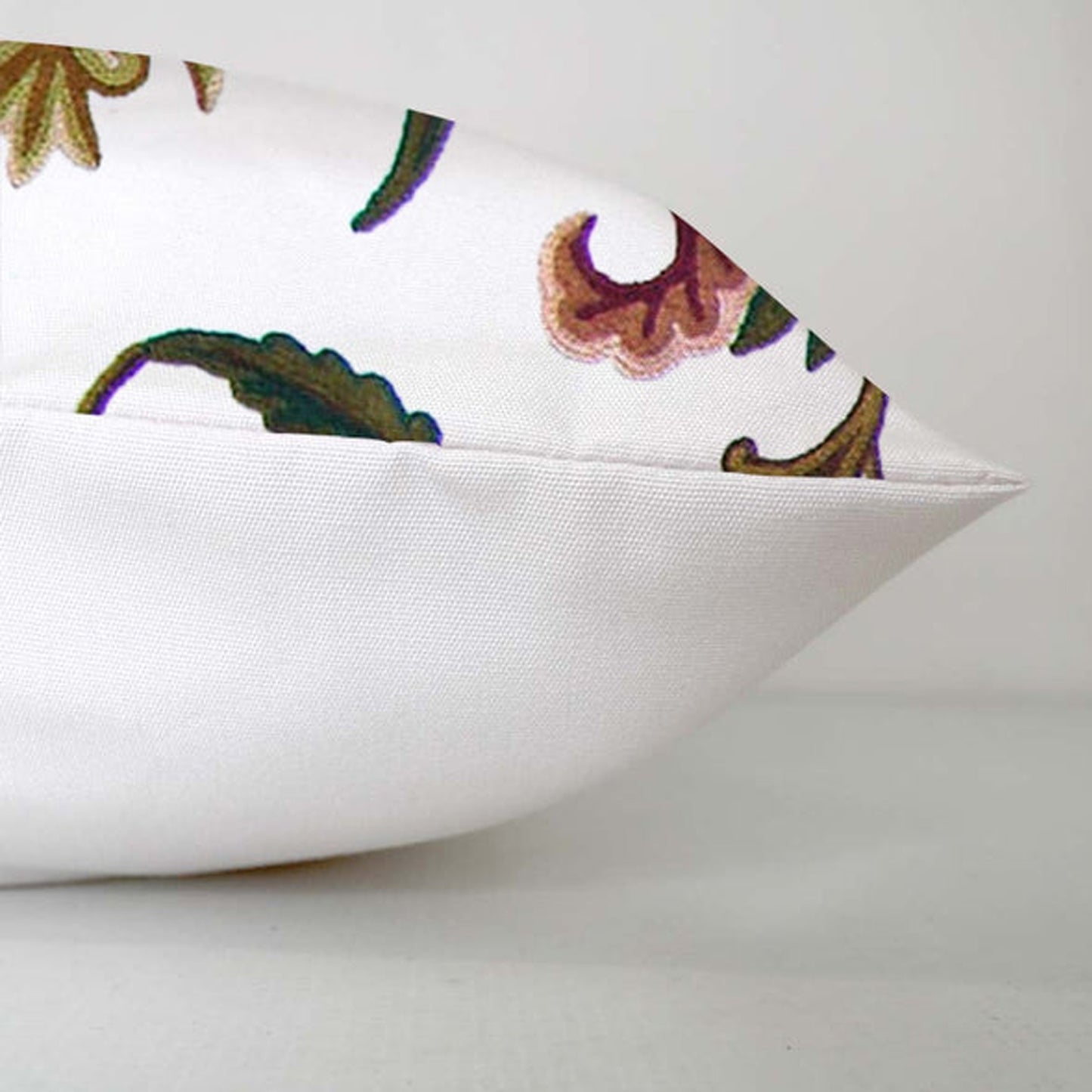 June - Set of 4 Pieces | Cotton Linen Fabric | Crewel Embroidered | Pillow/Cushion Cover Set | With or Without Insert
