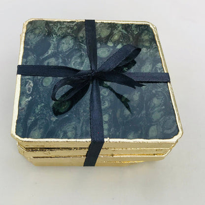 Kambaba Jasper/Gemstone/Semi-precious stone/Agate - Set of 4 Large Coasters/Personalised Momentos