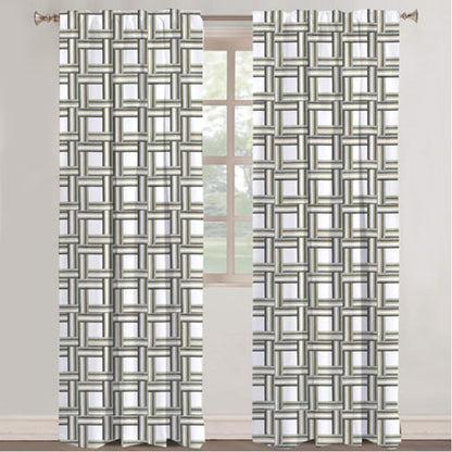 Katerina - Set of 2 Panels Crewel Embroidered Curtains | Linen Cotton Mix | Fully Embroidered | Lined