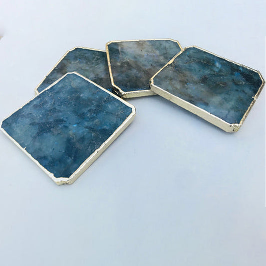 Labradorite/Gemstone/Semi-precious stone/Agate - Set of 4 Large Coasters/Personalised Momentos