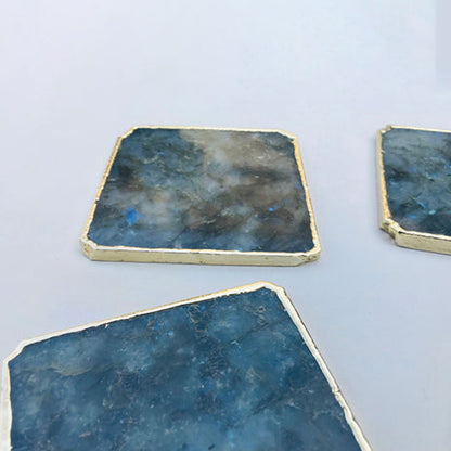 Labradorite/Gemstone/Semi-precious stone/Agate - Set of 4 Large Coasters/Personalised Momentos
