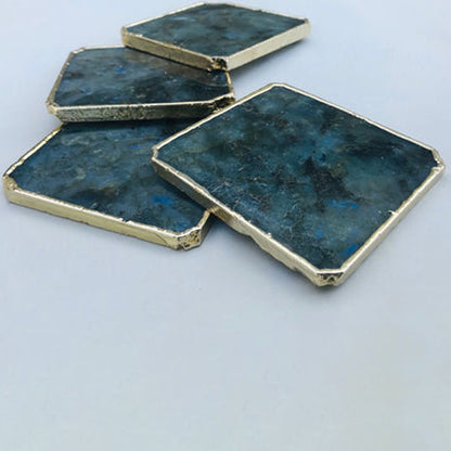 Labradorite/Gemstone/Semi-precious stone/Agate - Set of 4 Large Coasters/Personalised Momentos