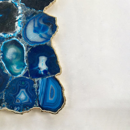 Large Blue Agate Cheese Platter/Tray/Personalised Momentos/Sign Boards 10"x15"