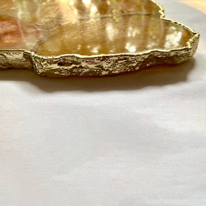 Large Golden Brown Agate Cheese Platter/Tray/Personalised Momentos/Sign Boards 10"x15"