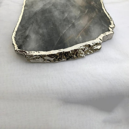 Large Grey Agate Quartz Cheese Platter/Tray/Personalised Momentos/Sign Boards