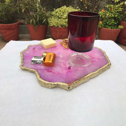 Large Pink Agate Cheese Platter/Tray/Personalised Momentos/Sign Boards