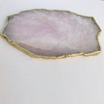 Large Rose Quartz Agate Cheese Platter/Tray/Personalised Momentos/Sign Boards
