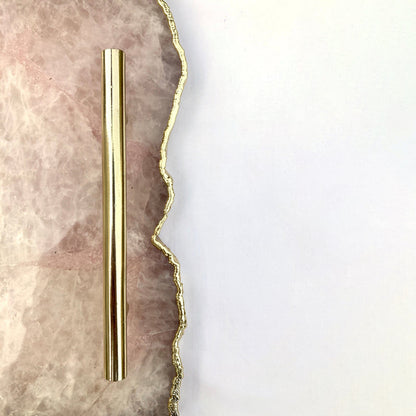 Large Rose Quartz Agate Serving Tray With Brass Handles/Personalised Momentos/Sign Boards 10"x15"