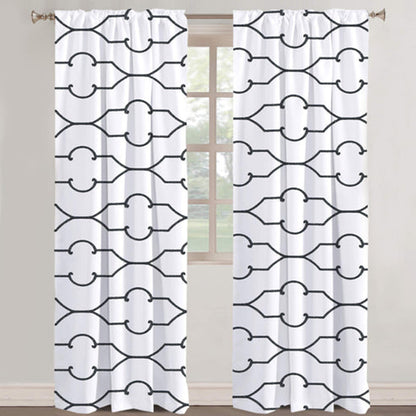 Leonora - Set of 2 Panels Crewel Embroidered Curtains | Linen Cotton Mix | Fully Embroidered | Lined
