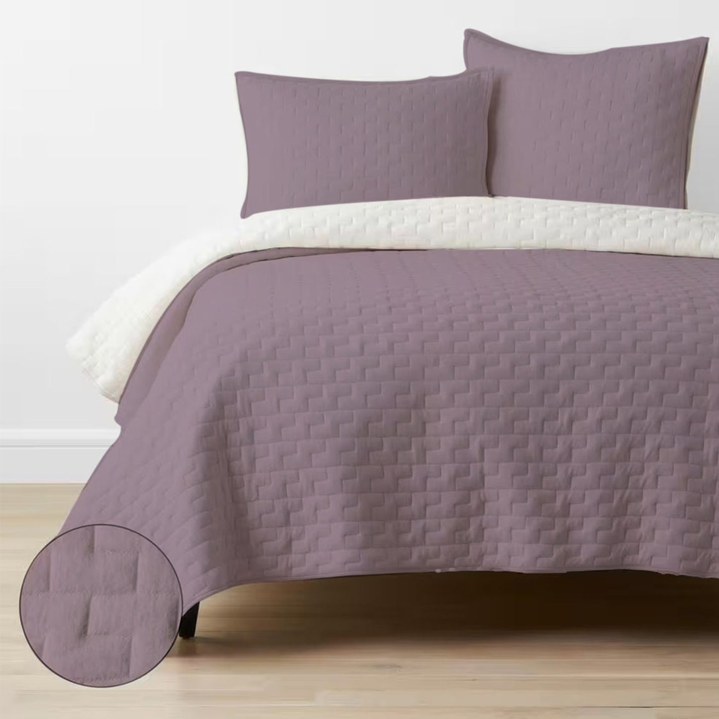 Diamond stitch -Linen Cotton Quilt Sets