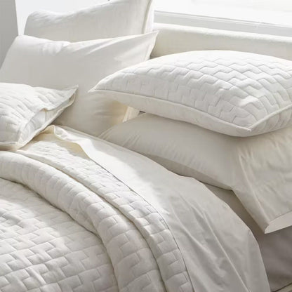 Diamond stitch -Linen Cotton Quilt Sets