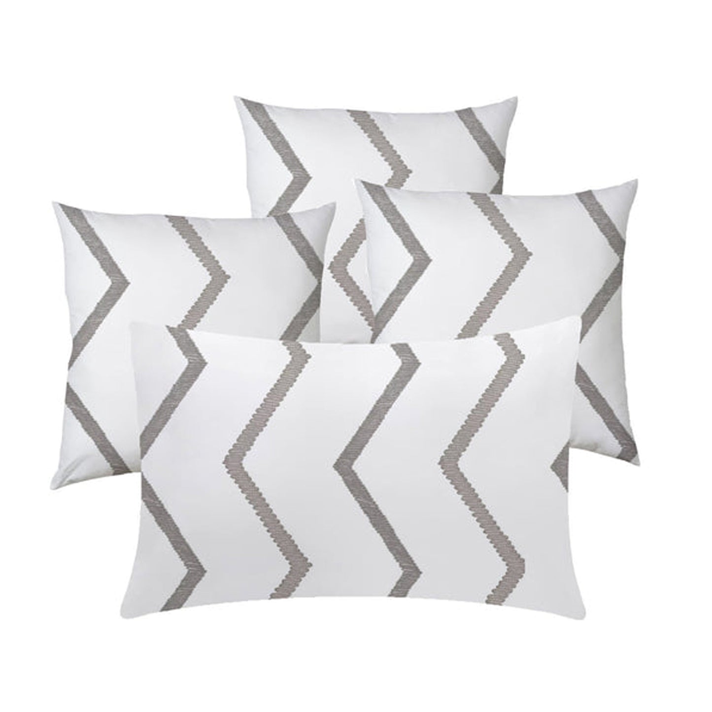 Livia  - Set of 4 Pieces | Cotton Linen Fabric | Crewel Embroidered | Pillow/Cushion Cover Set | With or Without Insert