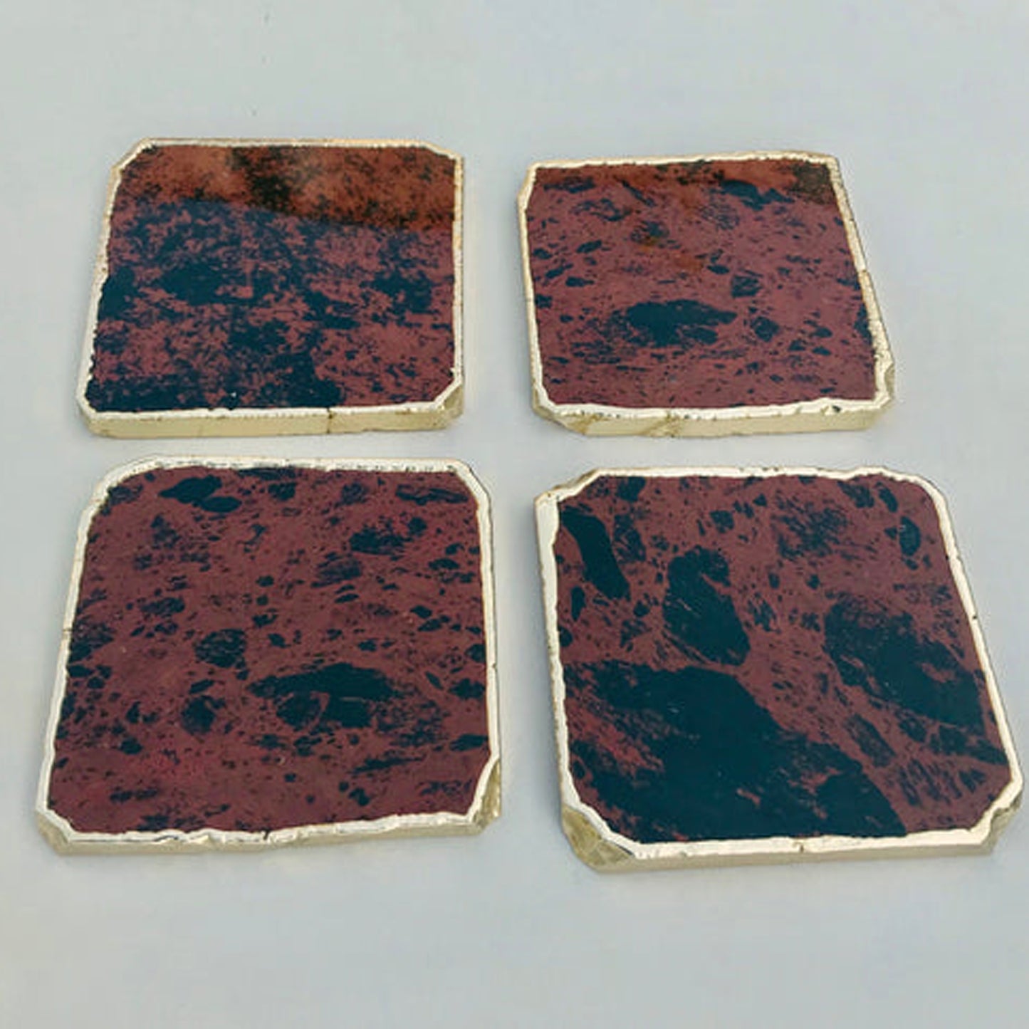 Mahogany Glass - Set of 4 Large Coasters/Personalised Momentos