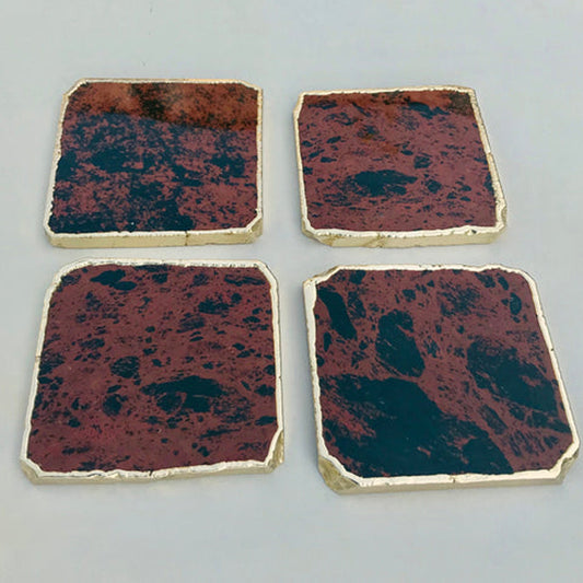 Mahogany Glass - Set of 4 Large Coasters/Personalised Momentos