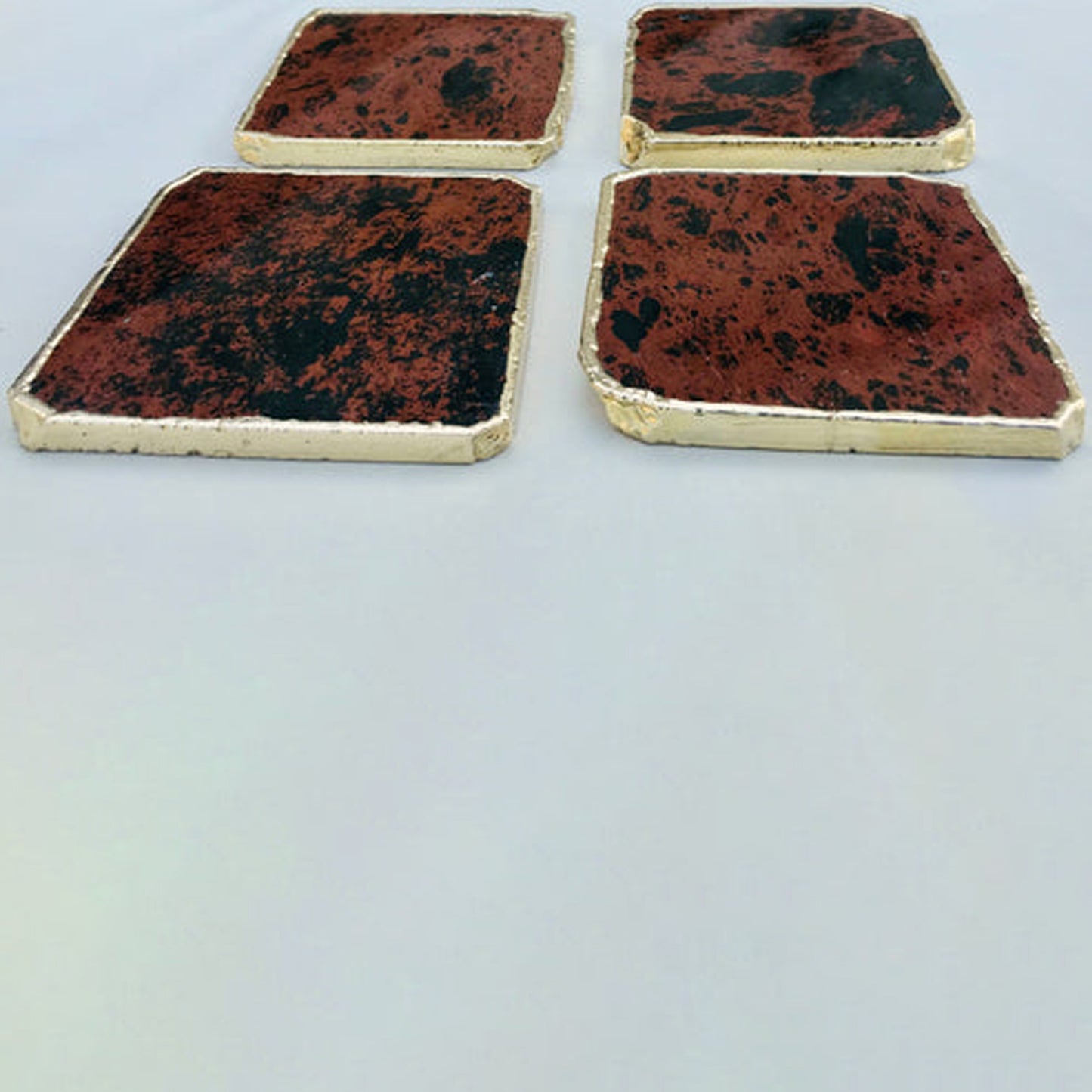 Mahogany Glass - Set of 4 Large Coasters/Personalised Momentos