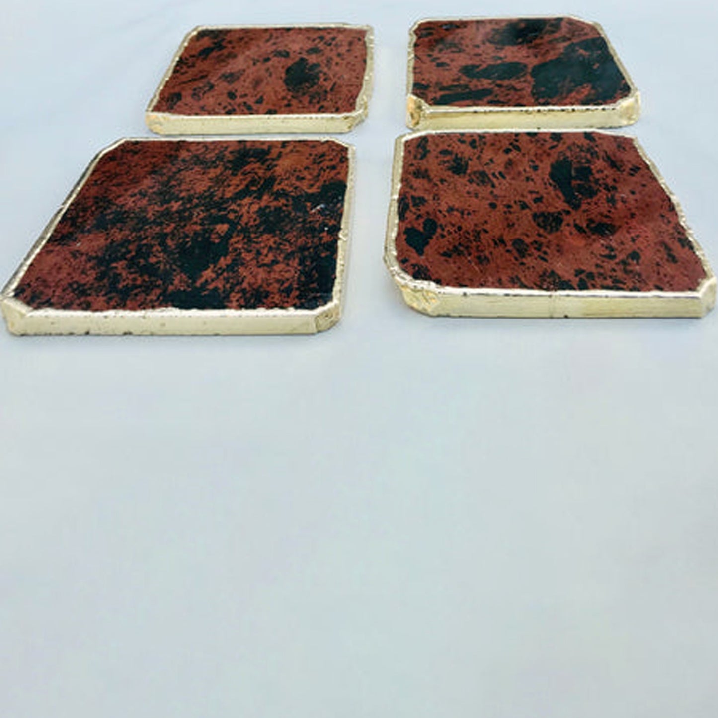 Mahogany Glass - Set of 4 Large Coasters/Personalised Momentos