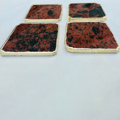 Mahogany Glass - Set of 4 Large Coasters/Personalised Momentos