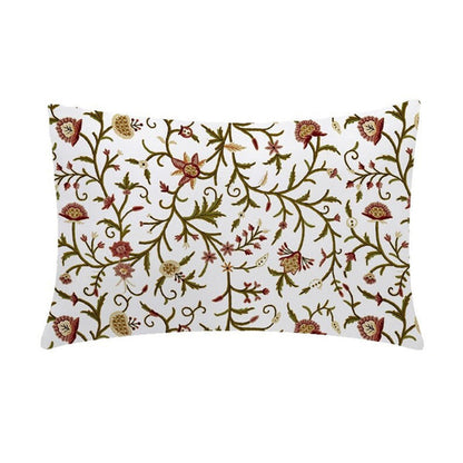 Maia - Set of 4 Pieces | Cotton Linen Fabric | Crewel Embroidered | Pillow/Cushion Cover Set | With or Without Insert