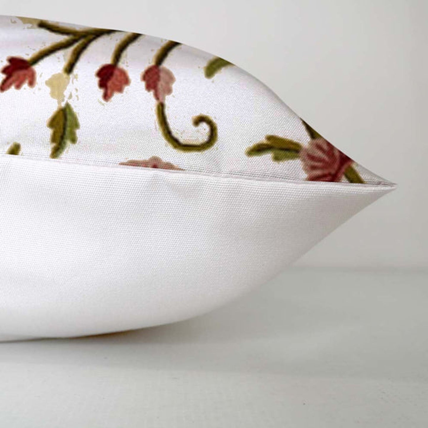 Maia - Set of 4 Pieces | Cotton Linen Fabric | Crewel Embroidered | Pillow/Cushion Cover Set | With or Without Insert