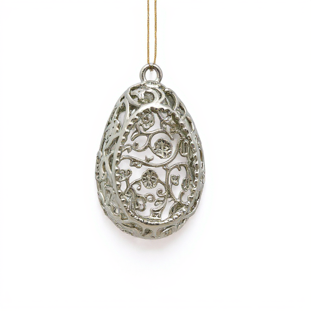 Silver Christmas Ornaments – Metallic Holiday Baubles (Set 2)