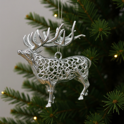 Silver Christmas Ornaments – Metallic Holiday Baubles (Set 1)