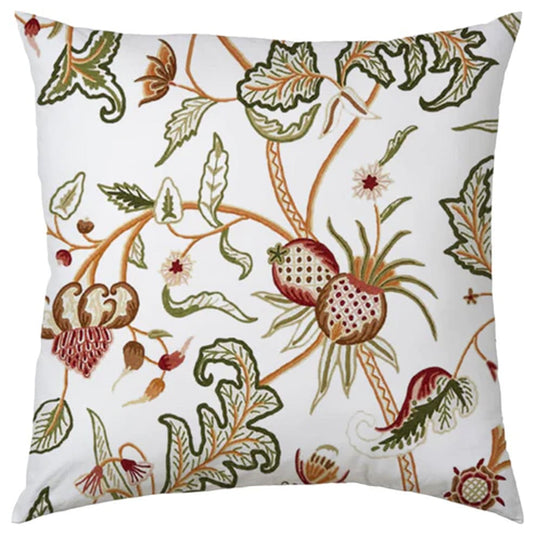 Margo  - Set of 4 Pieces | Cotton Linen Fabric | Crewel Embroidered | Pillow/Cushion Cover Set | With or Without Insert