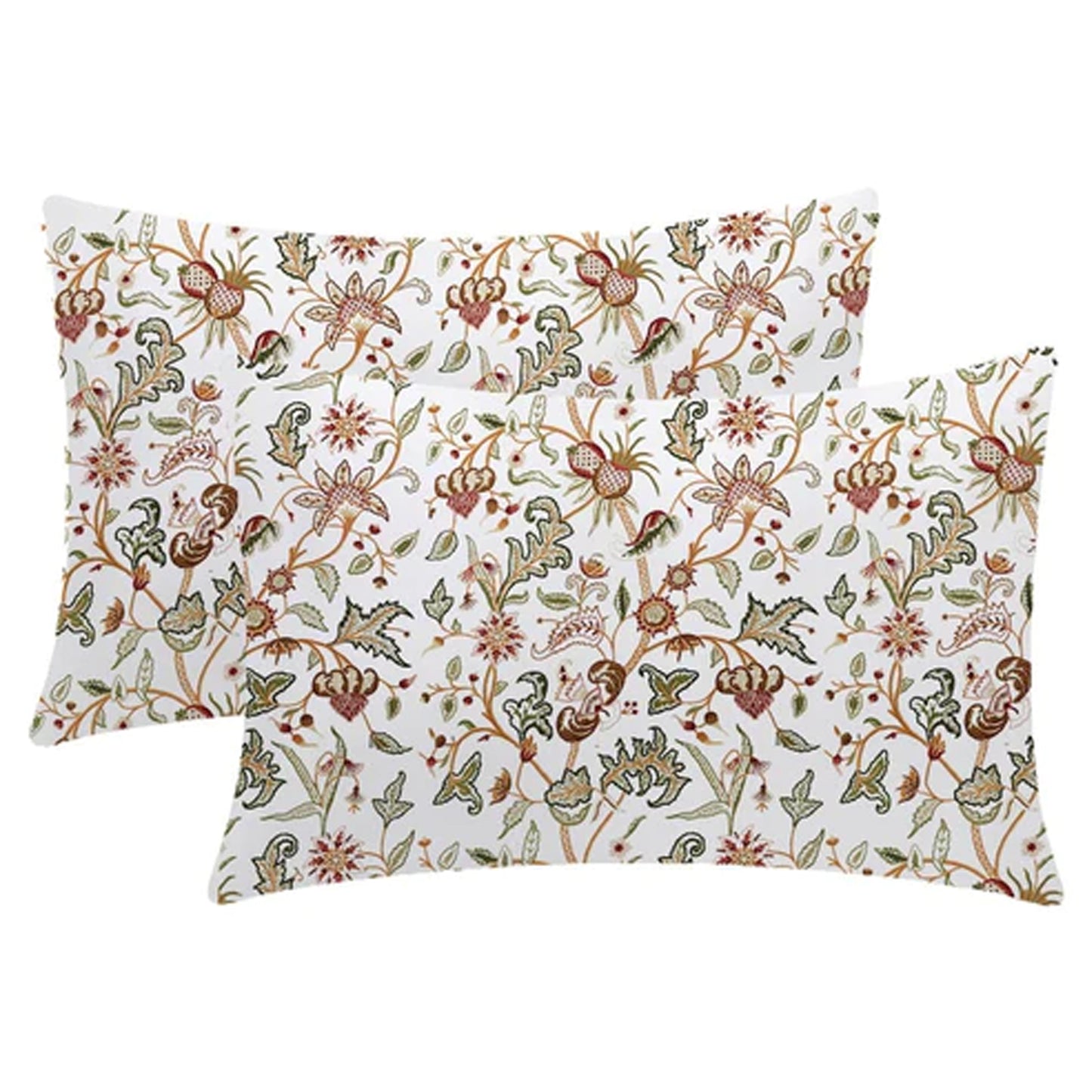 Margo  - Set of 4 Pieces | Cotton Linen Fabric | Crewel Embroidered | Pillow/Cushion Cover Set | With or Without Insert