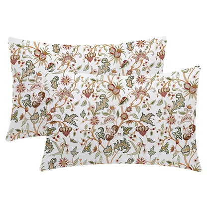 Margo  - Set of 4 Pieces | Cotton Linen Fabric | Crewel Embroidered | Pillow/Cushion Cover Set | With or Without Insert