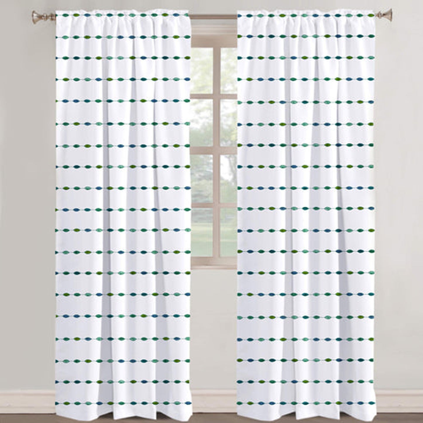 Marigold - Set of 2 Panels Crewel Embroidered Curtains | Linen Cotton Mix | Fully Embroidered | Lined