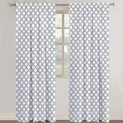 Melisande - Set of 2 Panels Crewel Embroidered Curtains | Linen Cotton Mix | Fully Embroidered | Lined
