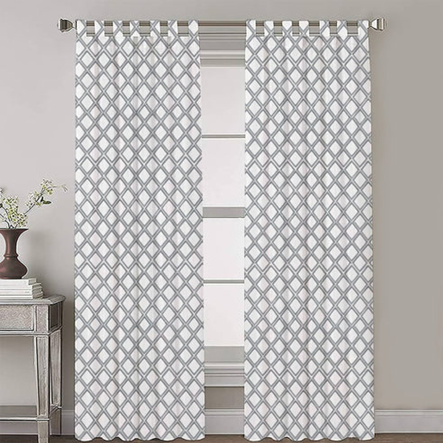 Melisande - Set of 2 Panels Crewel Embroidered Curtains | Linen Cotton Mix | Fully Embroidered | Lined