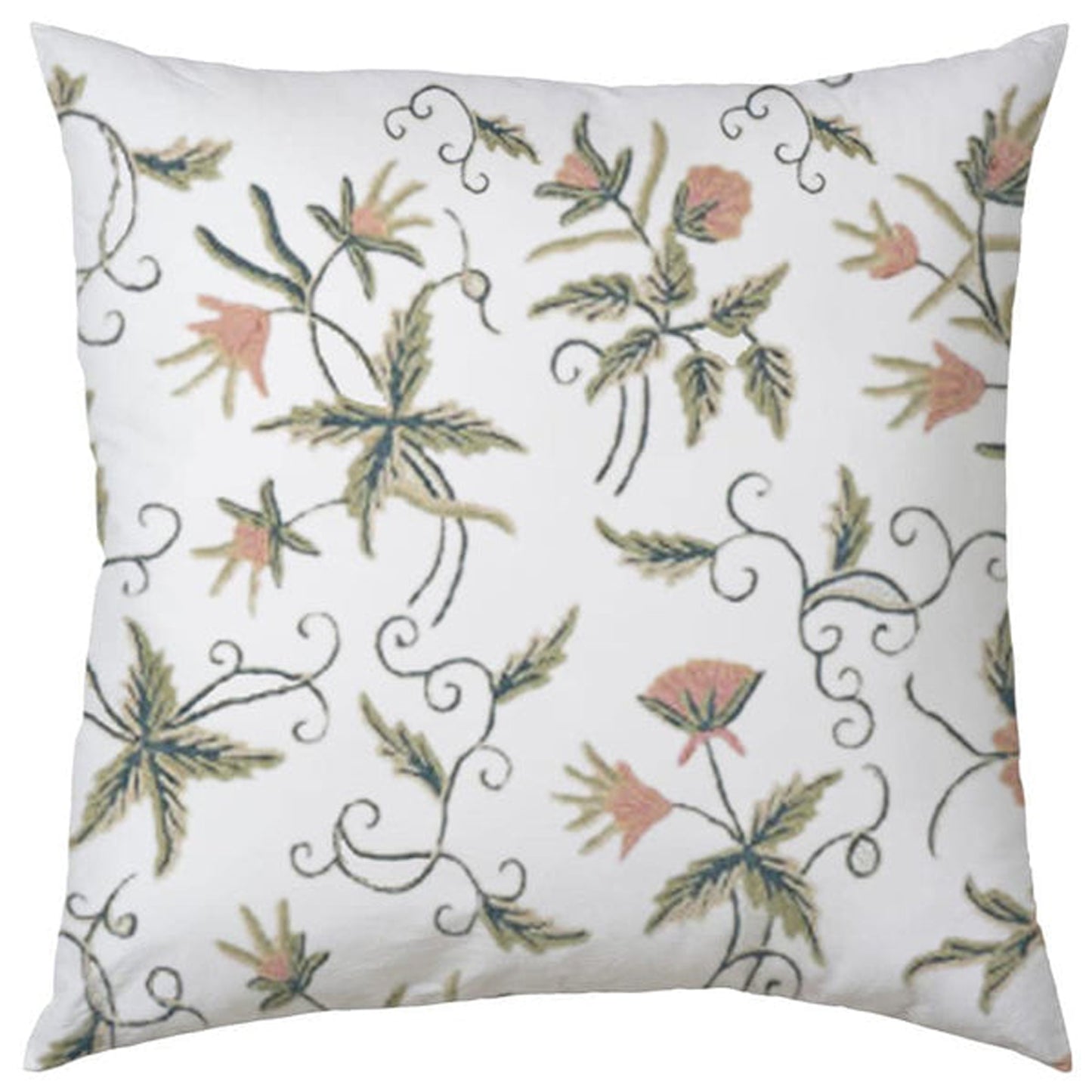 Mercy  - Set of 4 Pieces | Cotton Linen Fabric | Crewel Embroidered | Pillow/Cushion Cover Set | With or Without Insert