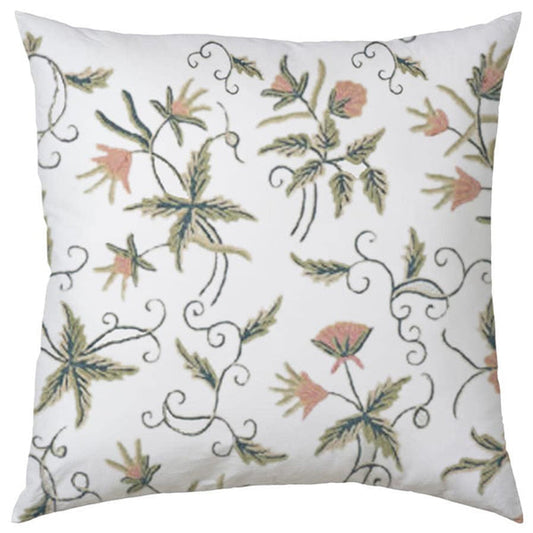 Mercy  - Set of 4 Pieces | Cotton Linen Fabric | Crewel Embroidered | Pillow/Cushion Cover Set | With or Without Insert