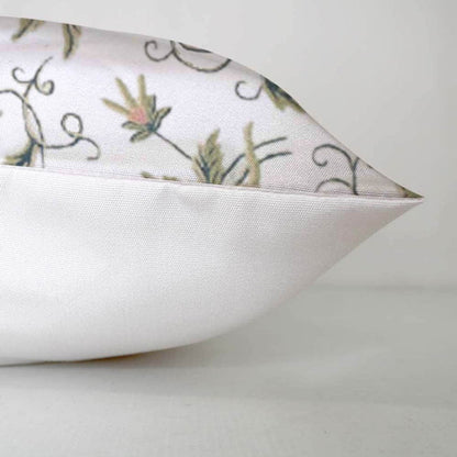Mercy  - Set of 4 Pieces | Cotton Linen Fabric | Crewel Embroidered | Pillow/Cushion Cover Set | With or Without Insert