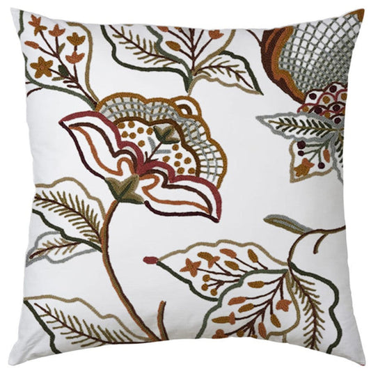 Miley  - Set of 4 Pieces | Cotton Linen Fabric | Crewel Embroidered | Pillow/Cushion Cover Set | With or Without Insert