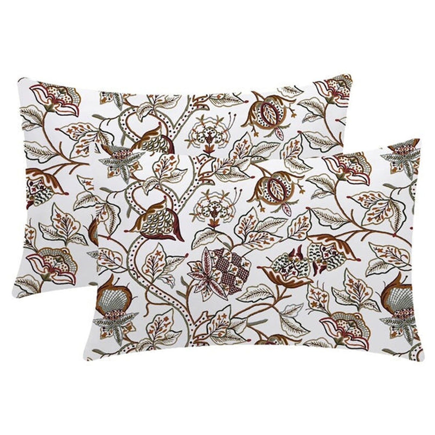 Miley  - Set of 4 Pieces | Cotton Linen Fabric | Crewel Embroidered | Pillow/Cushion Cover Set | With or Without Insert