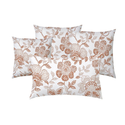 Mira  - Set of 4 Pieces | Cotton Linen Fabric | Crewel Embroidered | Pillow/Cushion Cover Set | With or Without Insert