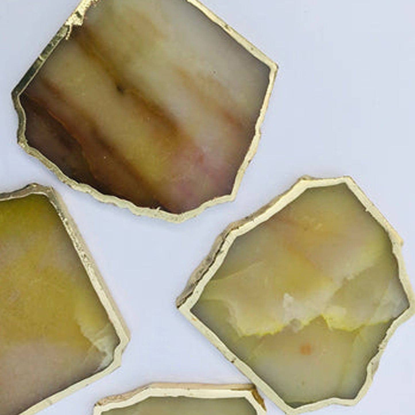 Mustard Agate Aventurine Set of 4 Large Coasters/Personalised Momentos
