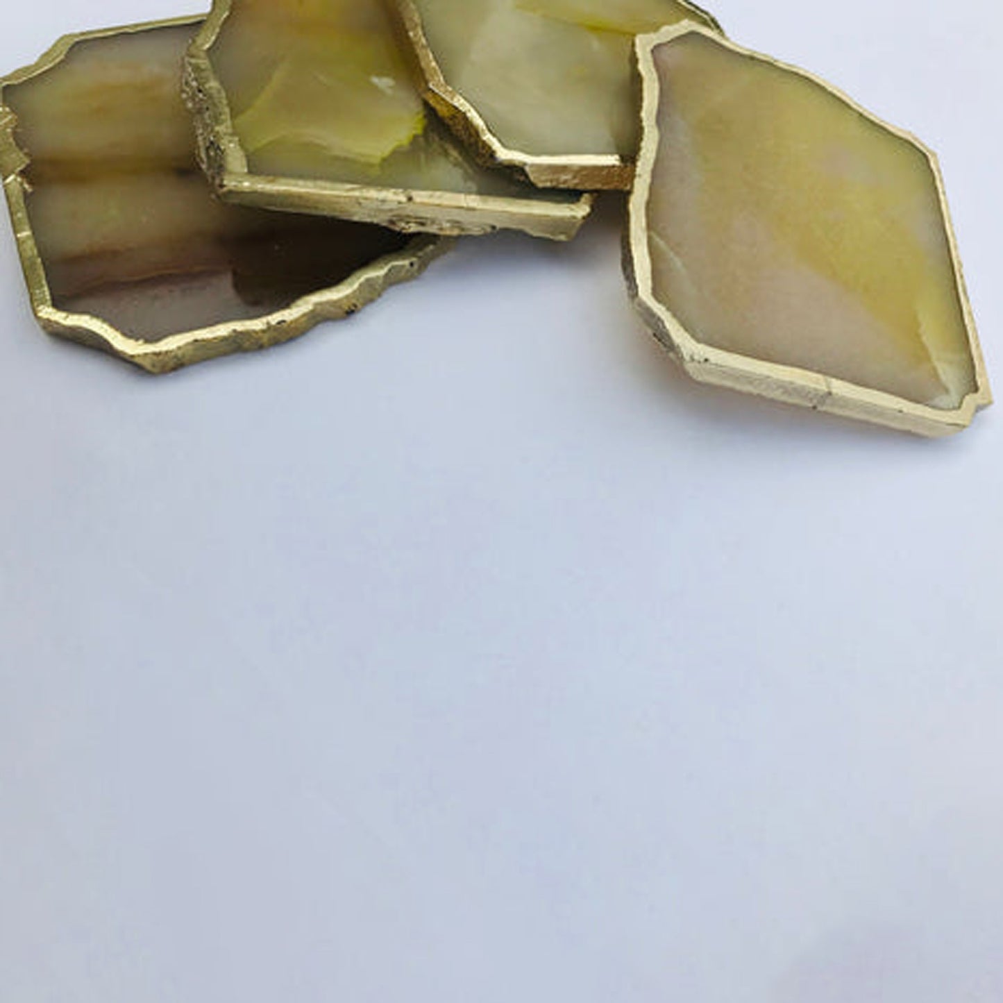 Mustard Agate Aventurine Set of 4 Large Coasters/Personalised Momentos