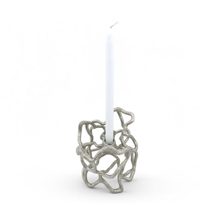 Organic Abstract Candle Holder - Electro-formed Sculptural Taper Candle Stand | Gold, Silver or Antique Finish