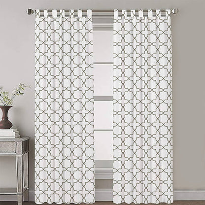 Ondine - Set of 2 Panels Crewel Embroidered Curtains | Linen Cotton Mix | Fully Embroidered | Lined